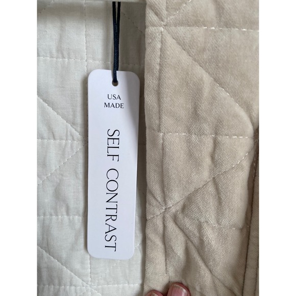 SELF CONTRAST Anne Quilted Jacket Beige Made in USA Size Small - Picture 3 of 8